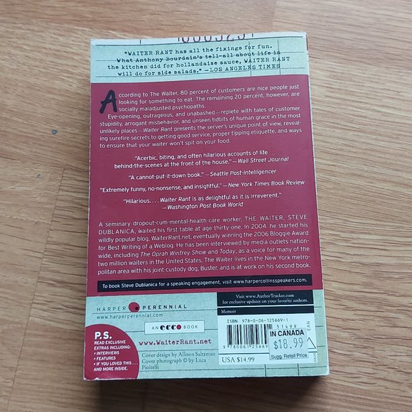 Waiter Rant: Thanks for the Tip - Confessions of a Cynical Waiter Paperback - Picture 2 of 4
